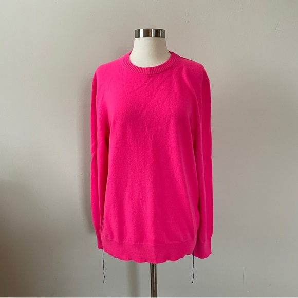 Helmut Lang Hot Pink 100% Cashmere Sweater, Size Large - Picture 2 of 9